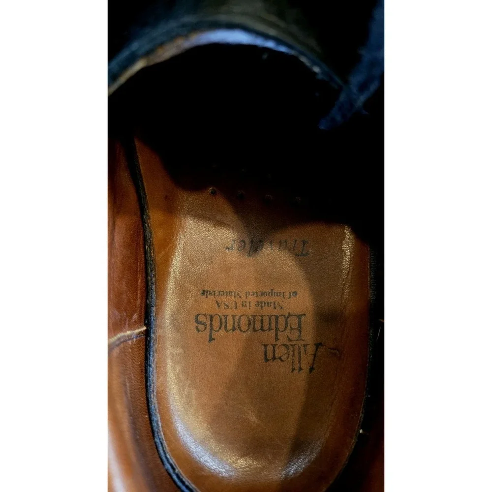 Allen Edmonds Mens 7.5 D Black Brown Leather Casual Oxford Comfort Shoes USA